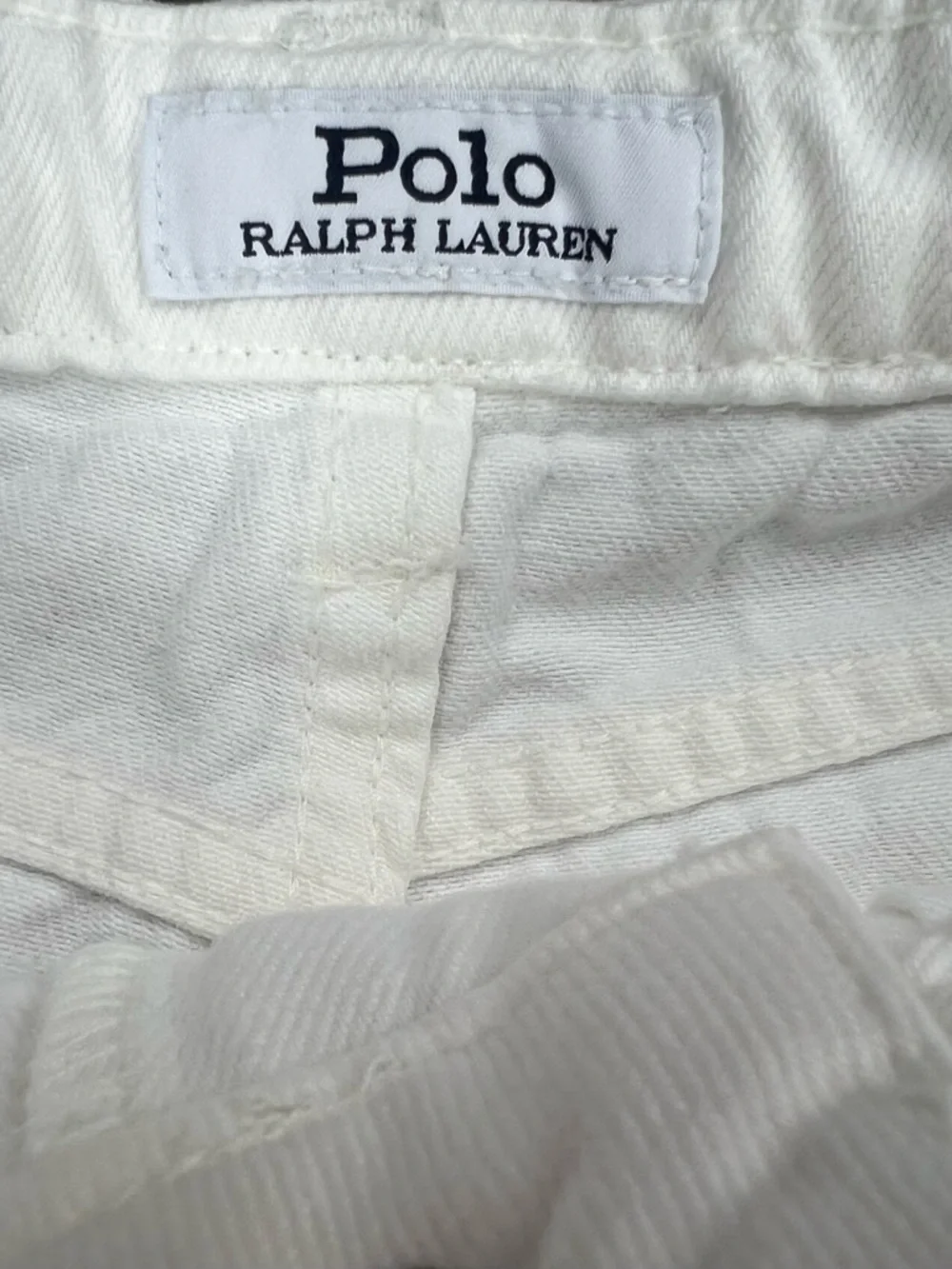 Polo Ralph Lauren Girls Curved Tapered Denim Jeans White 6X Adjustable Waist